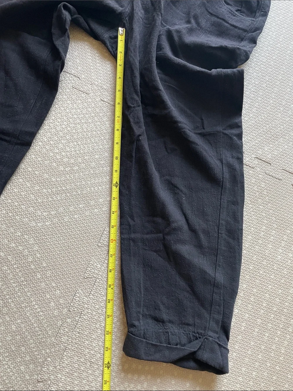 ZARA Womens Black Casual Elastic-Waist Linen-Blend Pants Size Medium